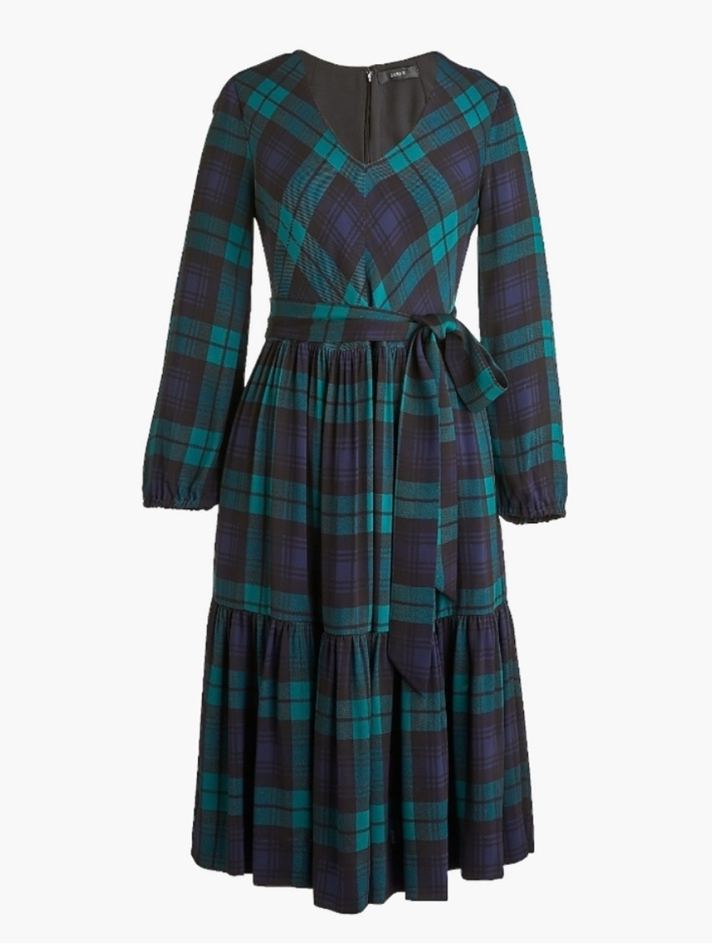 J. Crew Drapey Blackwatch Tartan plaid dress H3169